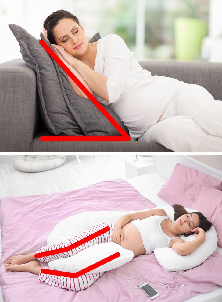 В какой позе спать во время беременности: на боку, на спине, на животе