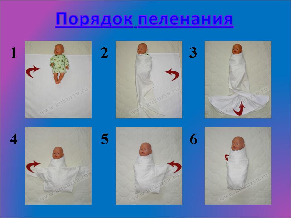 Пеленание новорожденных разными способами + видео