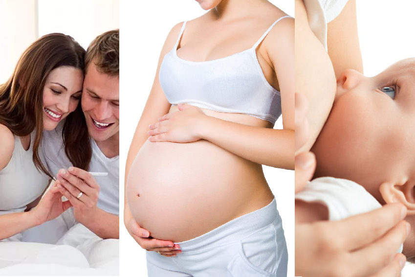 Грудное вскармливание во  время  беременности - беременность