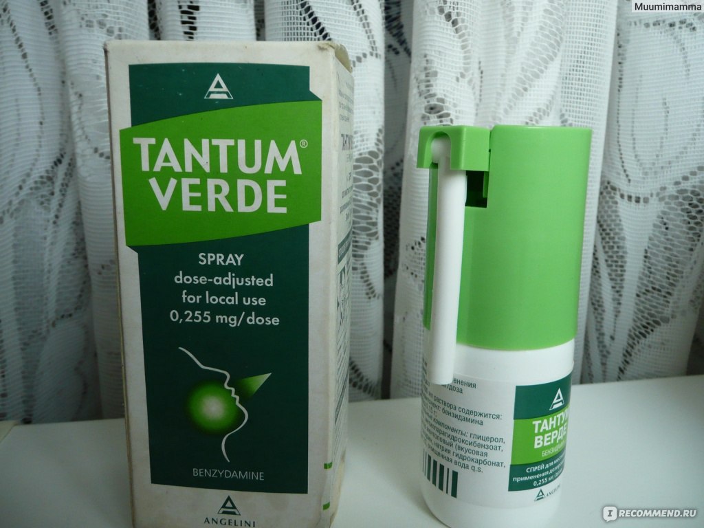 Тантум верде спрей, флакон, 30 мл, 0,255 мг/доза, для местного применения