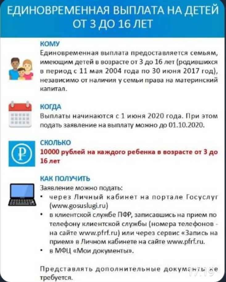 Выплата 10 тысяч рублей в августе 2021 года на каждого школьника