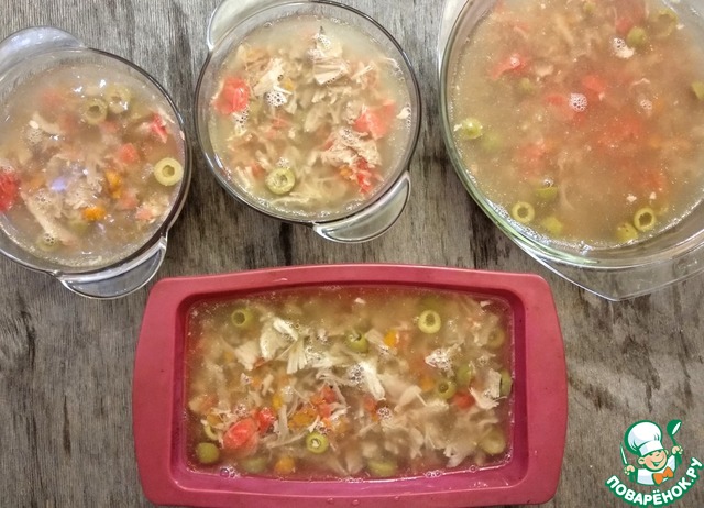Холодец из курицы и свиных ножек калорийность