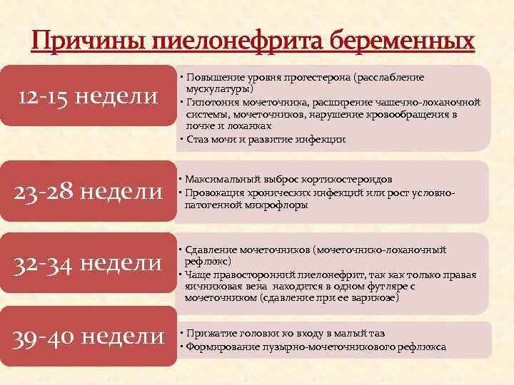 План ведения беременности при пиелонефрите