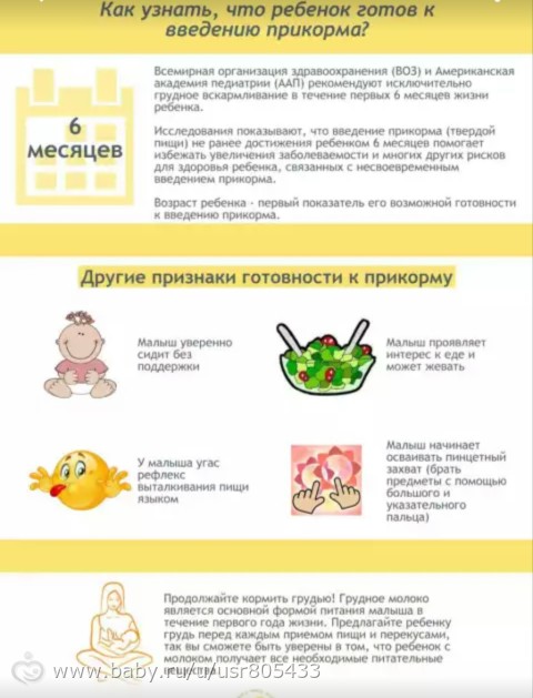 Как правильно вводить прикорм малышу /  на сайте росконтроль.рф