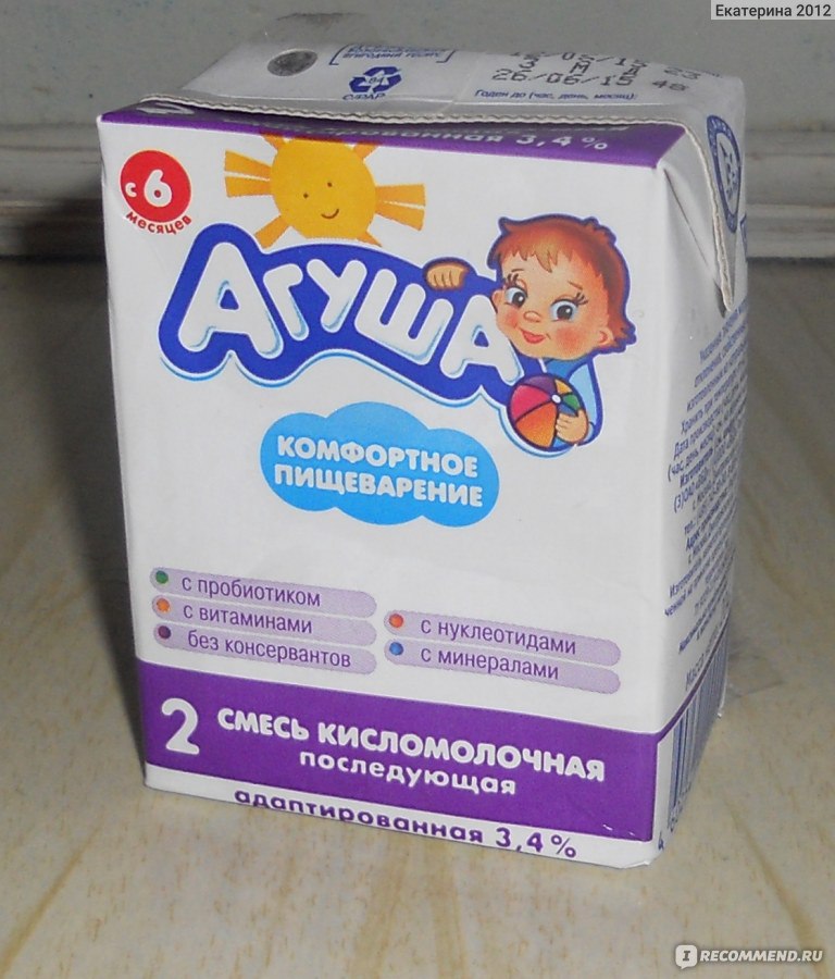"агуша" кисломолочная с 6 месяцев: состав, правила введения прикорма, отзывы