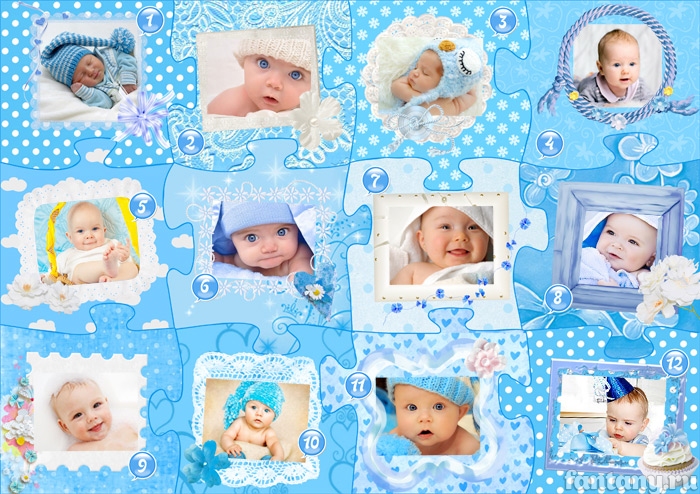 Фотоколлаж ребенку на 1 год по месяцам