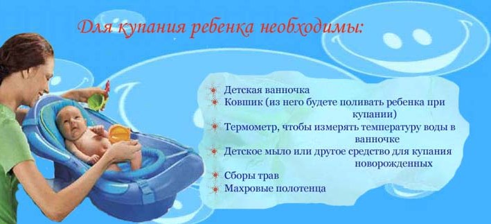 Памятка: основные правила купания новорожденного