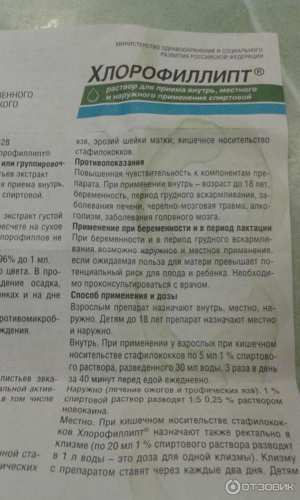 Инструкция по применению препарата Хлорофиллипт при лечении горла для детей